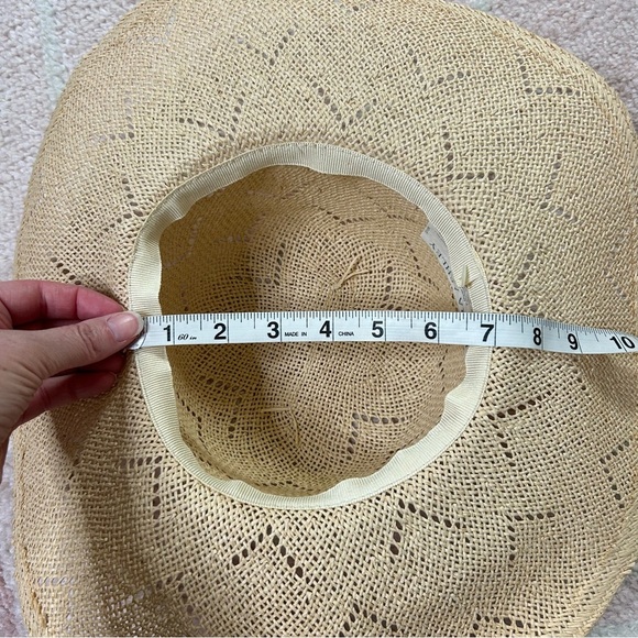 Vintage Laura Ashley Paper Sun Hat Cottage Core Prairie Made in Italy - Picture 5 of 9